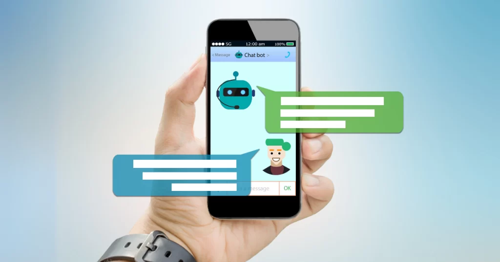 Chatbots facilitando conversas automatizadas em smartphones, melhorando a comunicação e suporte ao cliente.